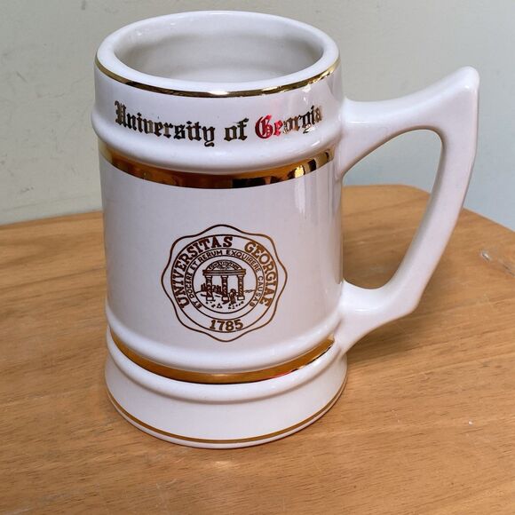 Vintage University of Georgia 1785 Gold Trim Mug Stein WC Bunting Ceramic - Picture 1 of 11